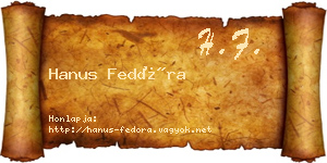 Hanus Fedóra névjegykártya